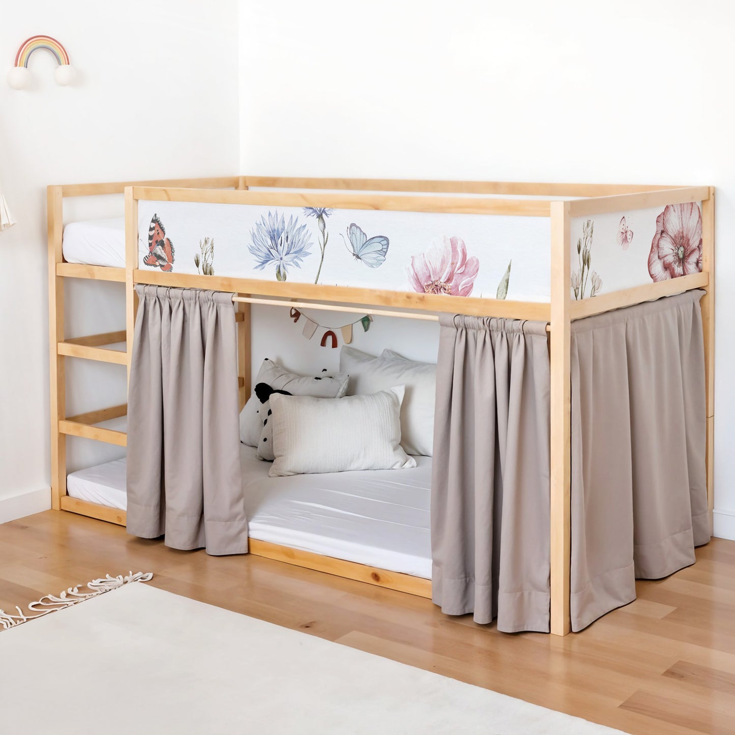 Bettaufkleber Set für IKEA Kura - Schmetterlingsgarten