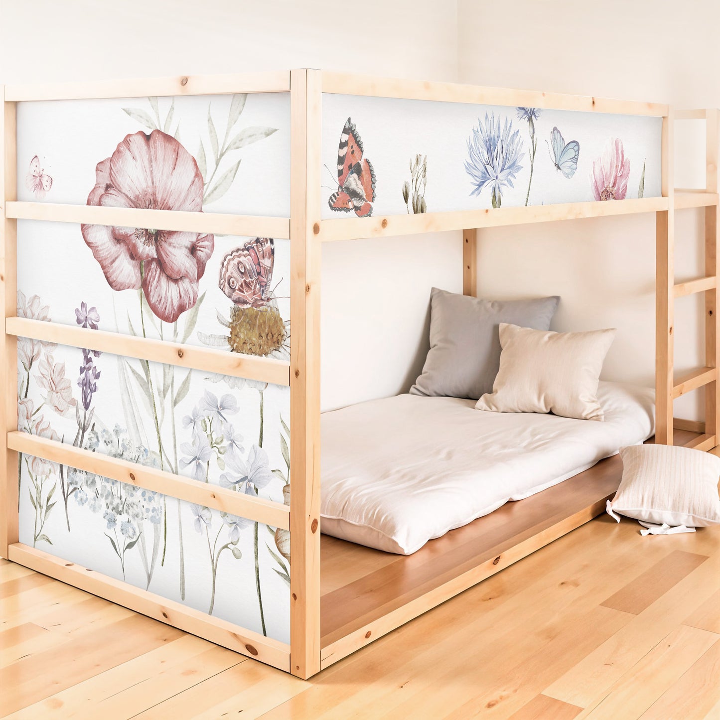 Bettaufkleber Set für IKEA Kura - Schmetterlingsgarten