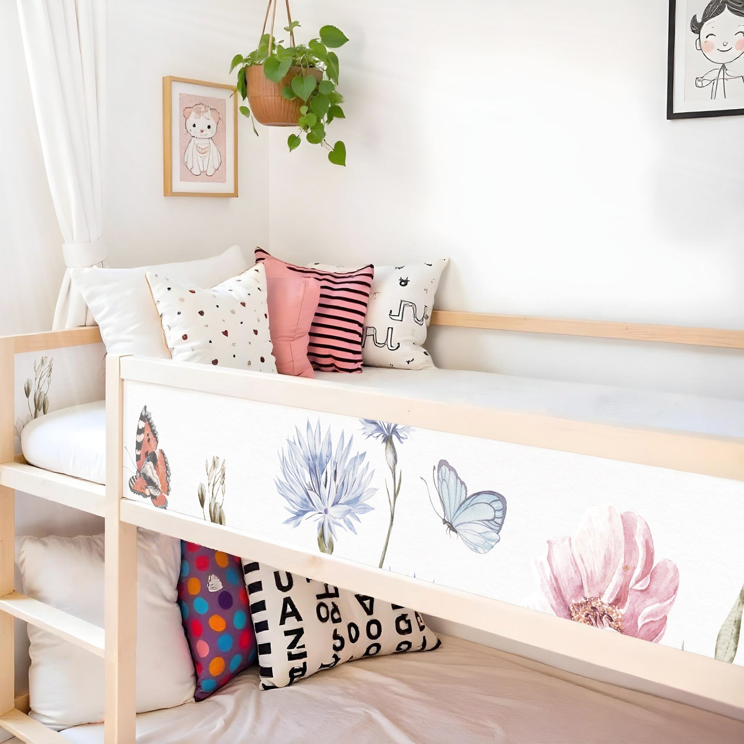 Bettaufkleber Set für IKEA Kura - Schmetterlingsgarten