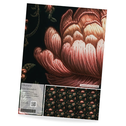 Motif de papier peint photo motif de broderie de fleurs