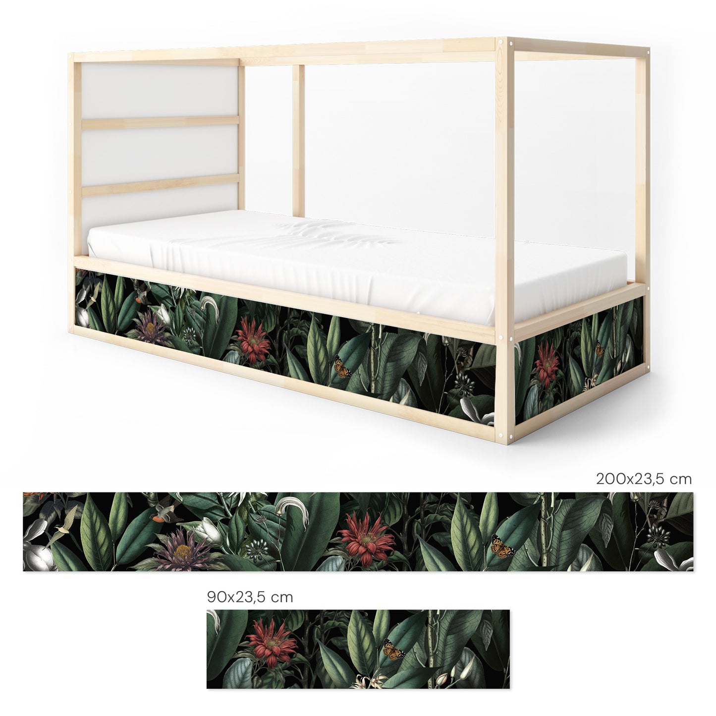 Bettaufkleber Set für IKEA Kura - Botanical Jungle