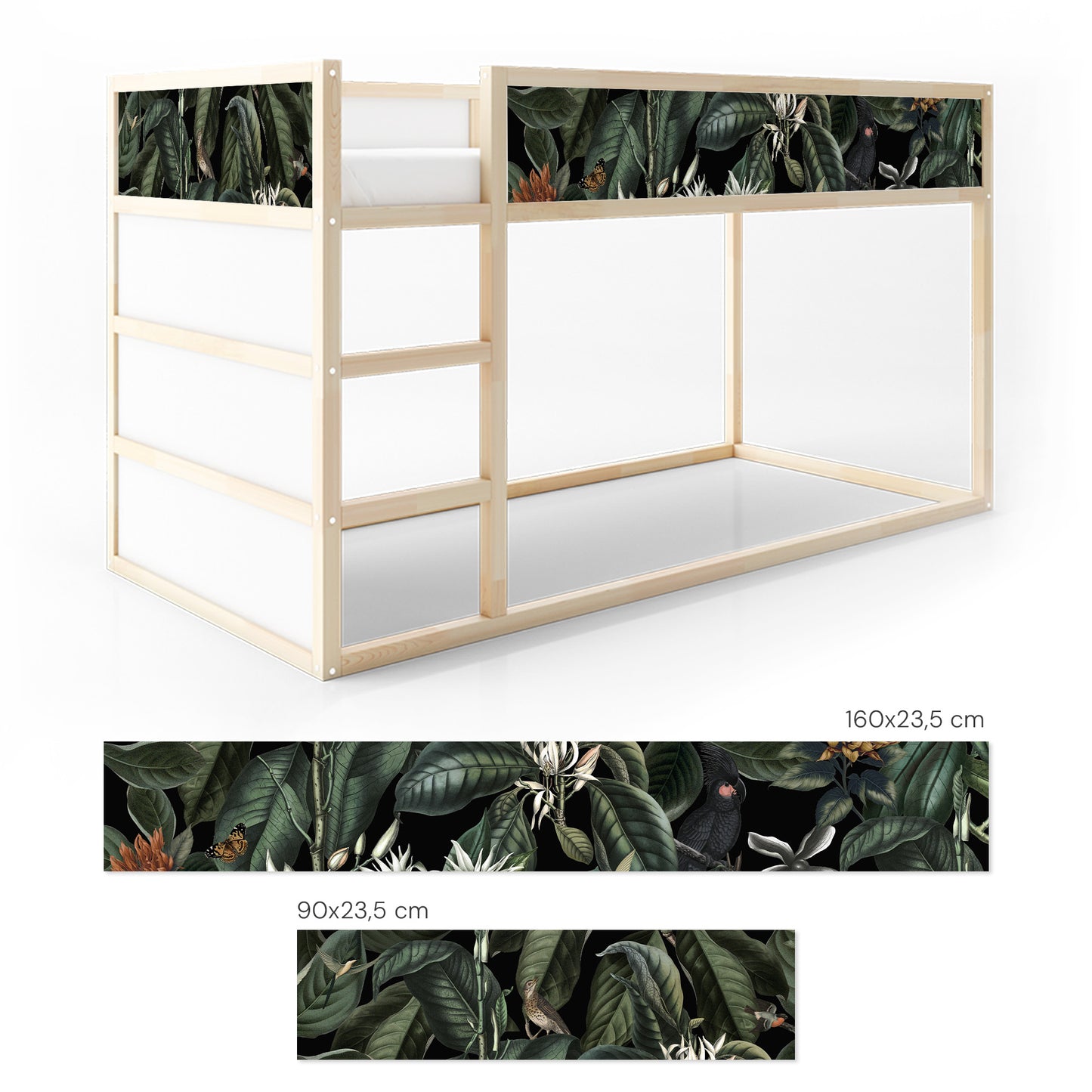 Bettaufkleber Set für IKEA Kura - Botanical Jungle