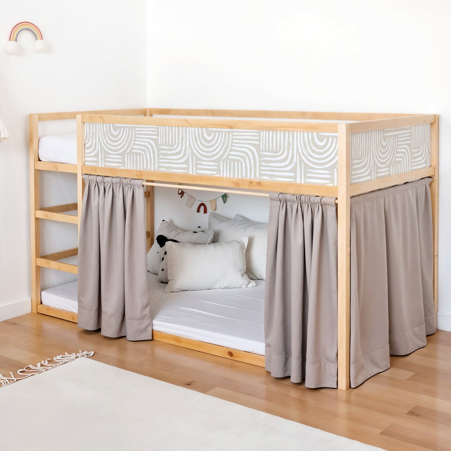 Bettaufkleber Set für IKEA Kura - Bogen Nude