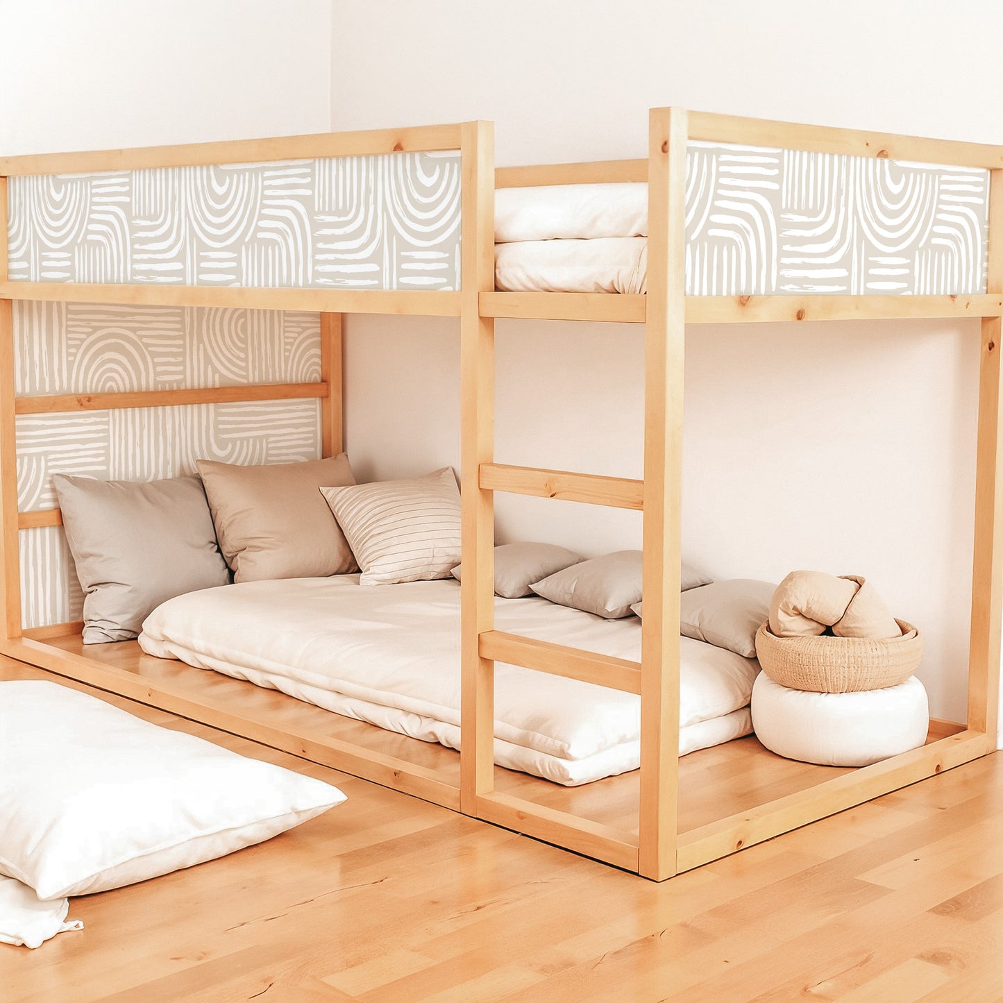 Bettaufkleber Set für IKEA Kura - Bogen Nude