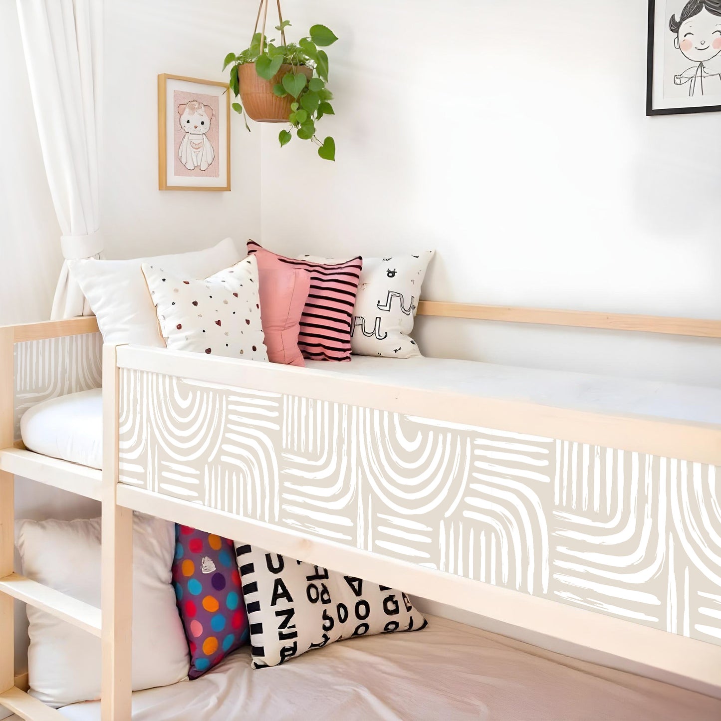 Bettaufkleber Set für IKEA Kura - Bogen Nude