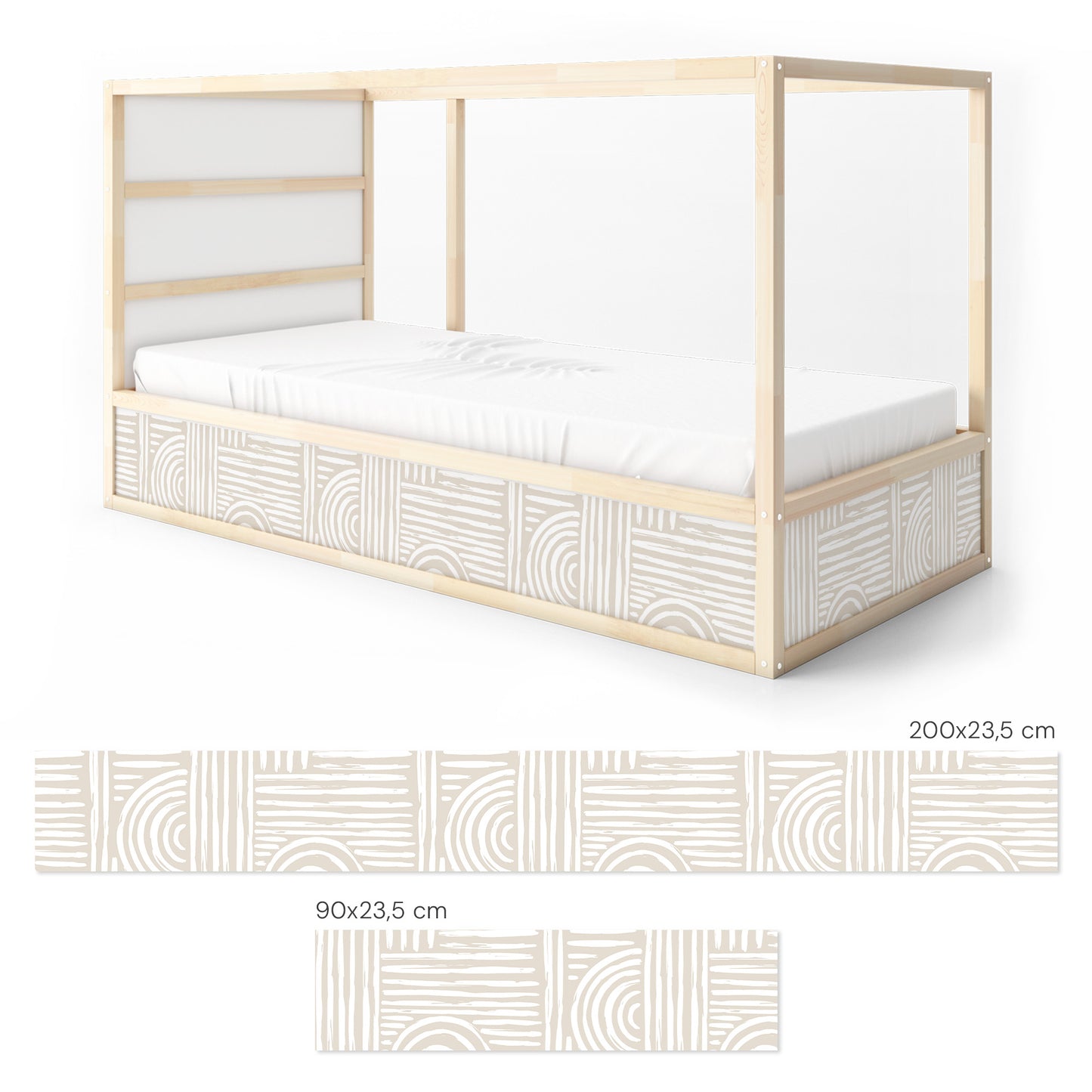 Bettaufkleber Set für IKEA Kura - Bogen Nude