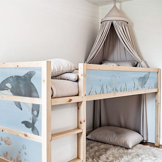 Bettaufkleber Set für IKEA Kura - Meeresboden