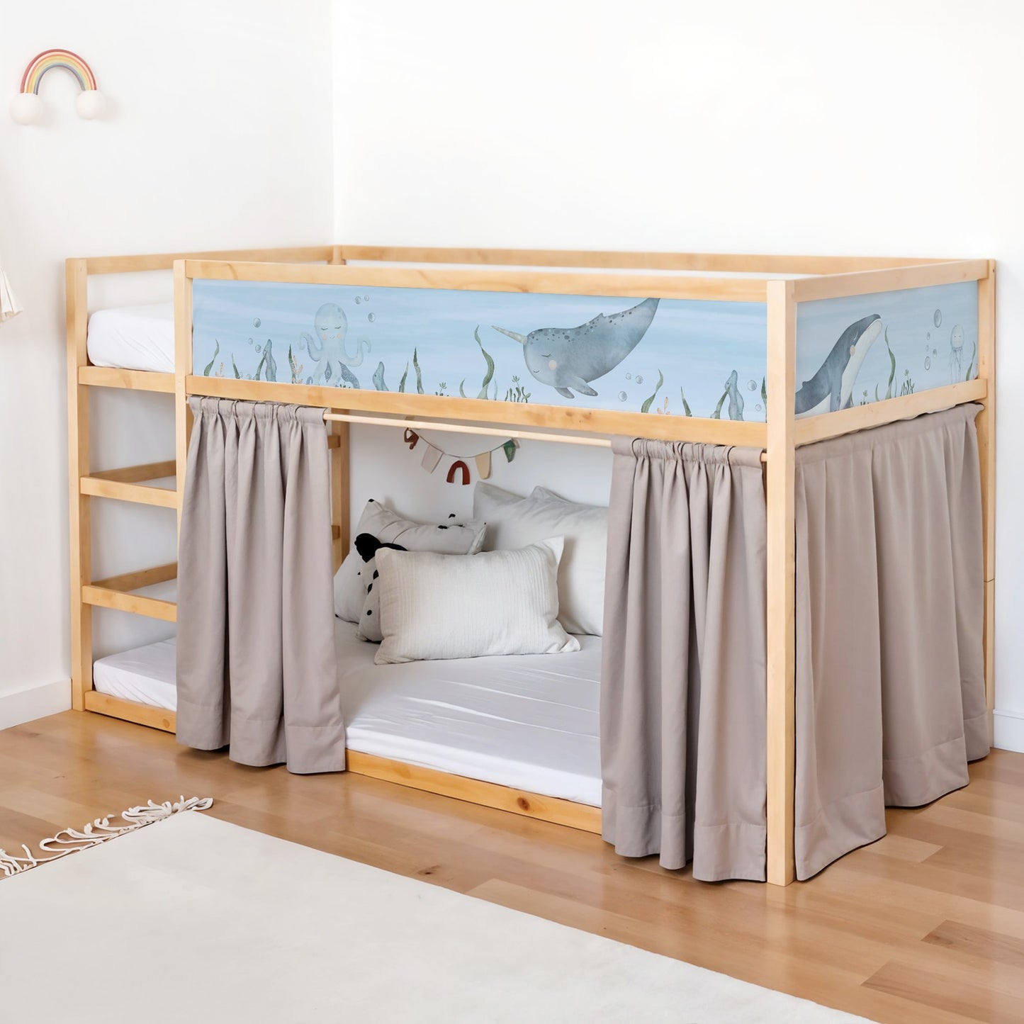 Bettaufkleber Set für IKEA Kura - Meeresboden