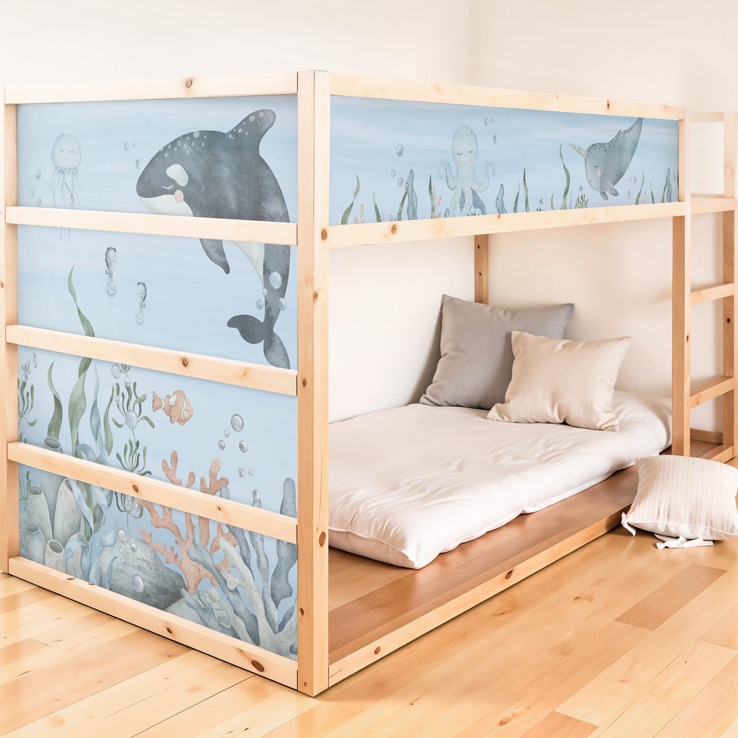 Bettaufkleber Set für IKEA Kura - Meeresboden