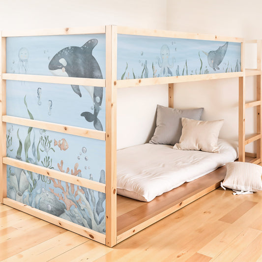 Bettaufkleber Set für IKEA Kura - Meeresboden