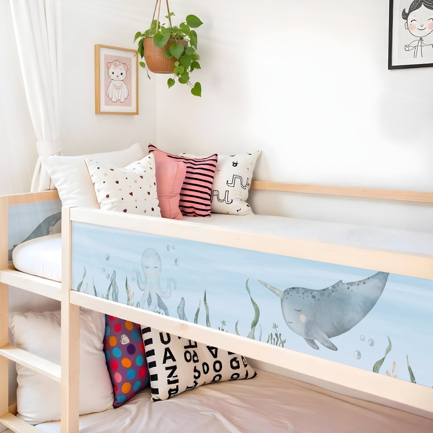 Bettaufkleber Set für IKEA Kura - Meeresboden