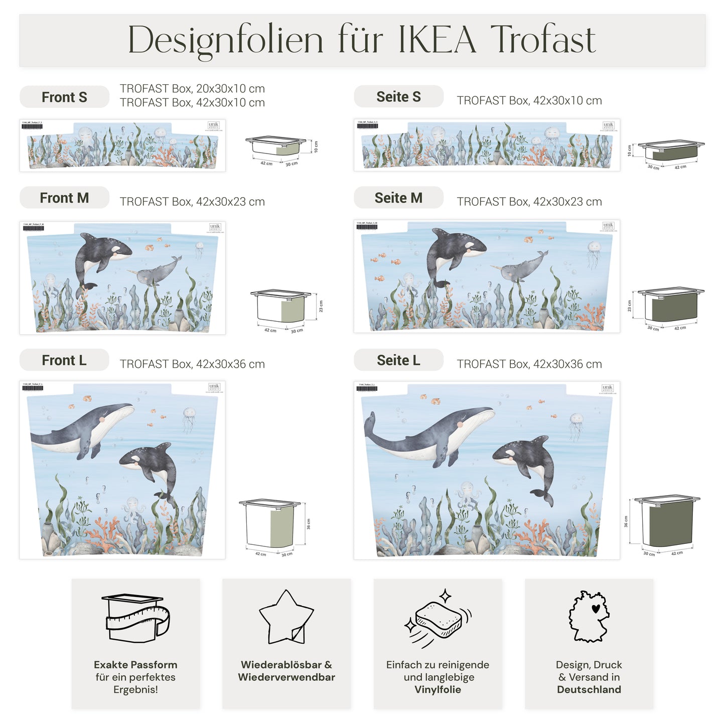 Möbelfolie für IKEA Trofast - Meeresboden