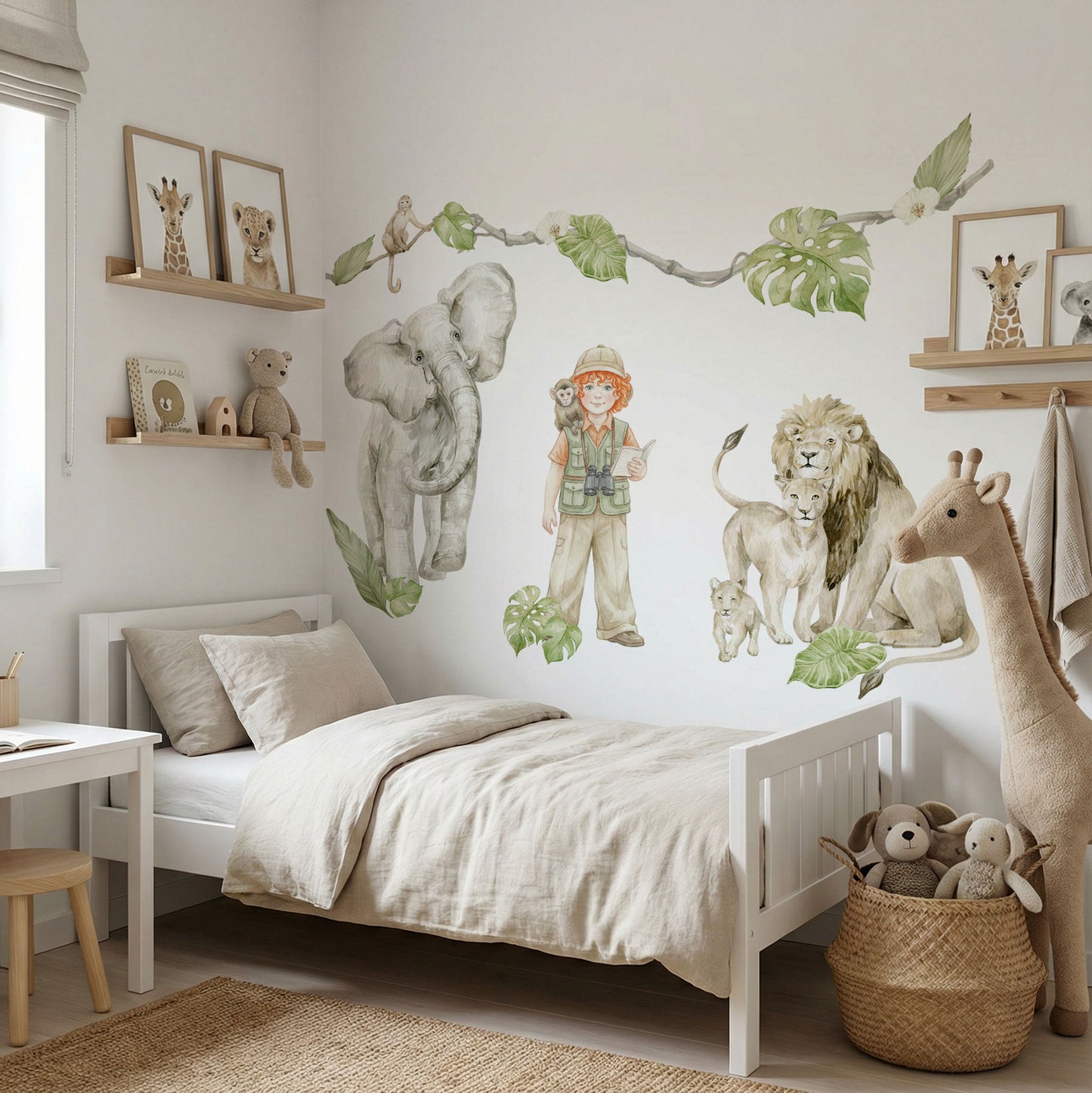 Personalisierte Wandsticker Safari Aquarell