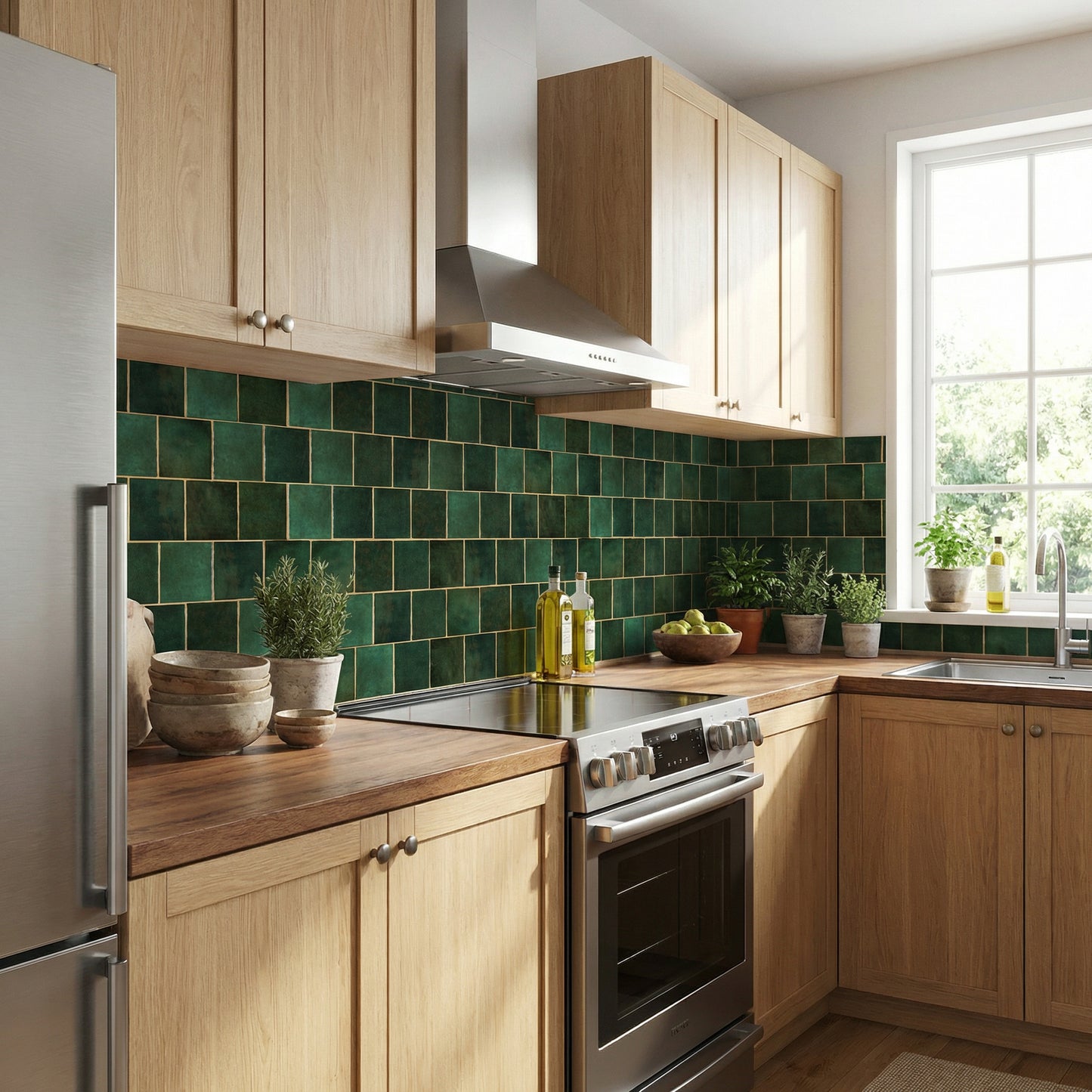 Feuille de cuisine vintage verte