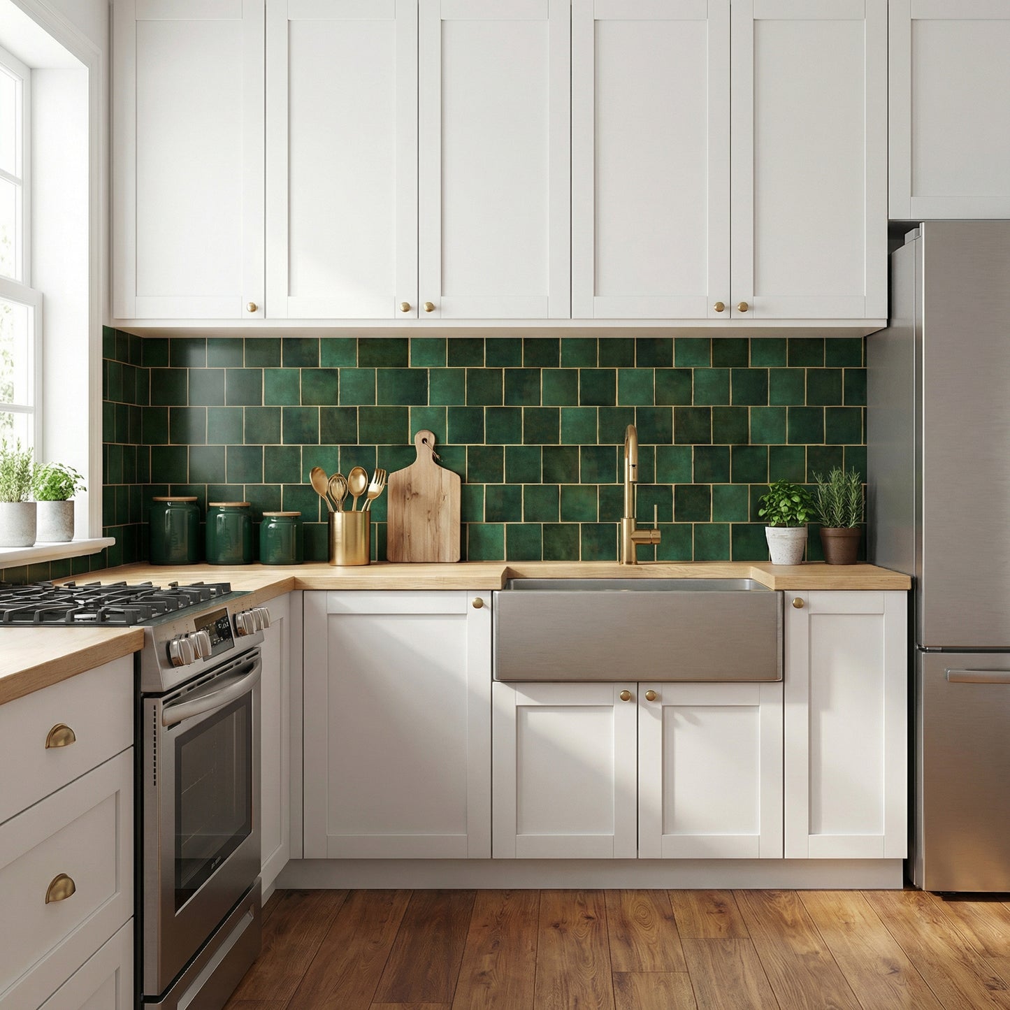 Feuille de cuisine vintage verte