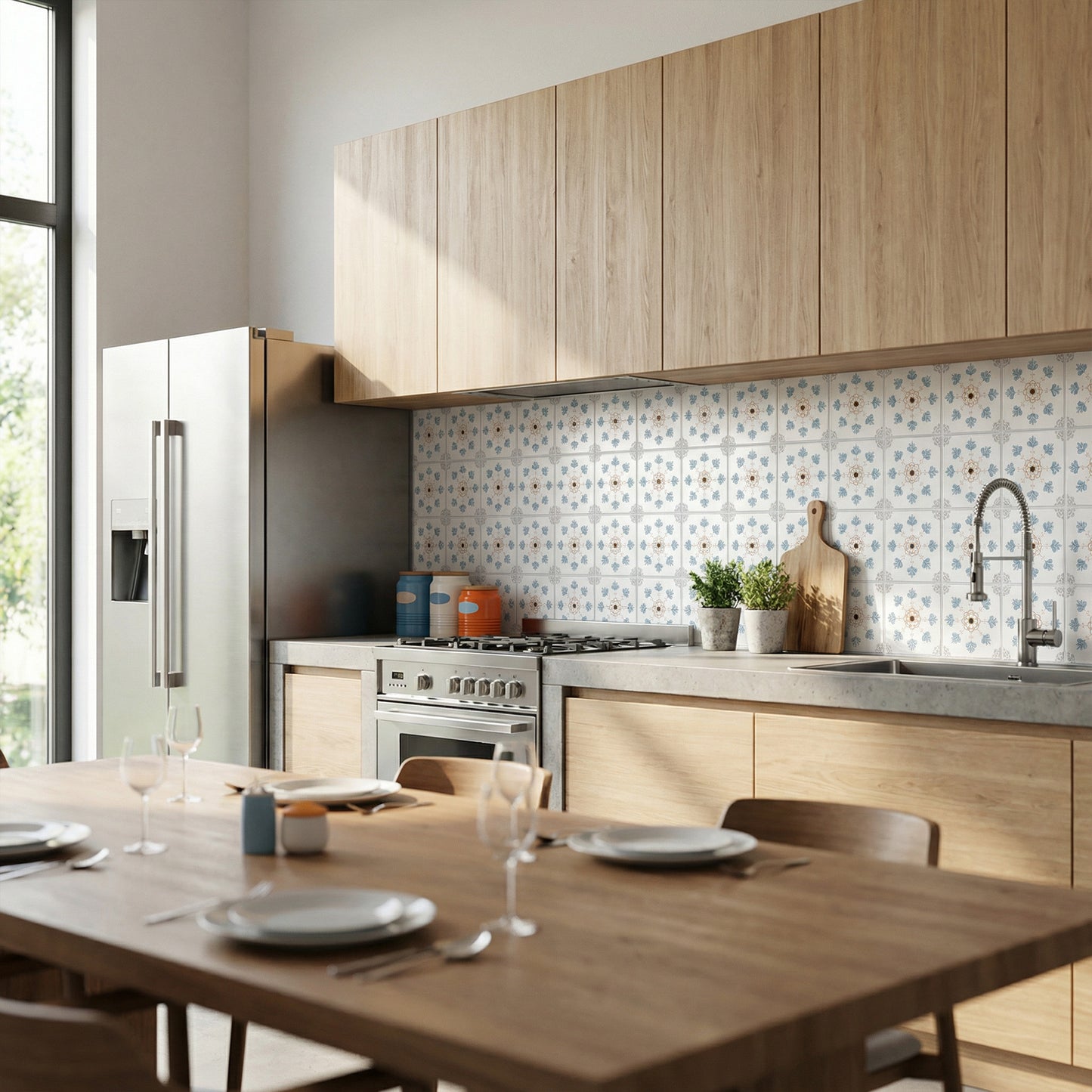 Feuille de cuisine Bleu Vintage