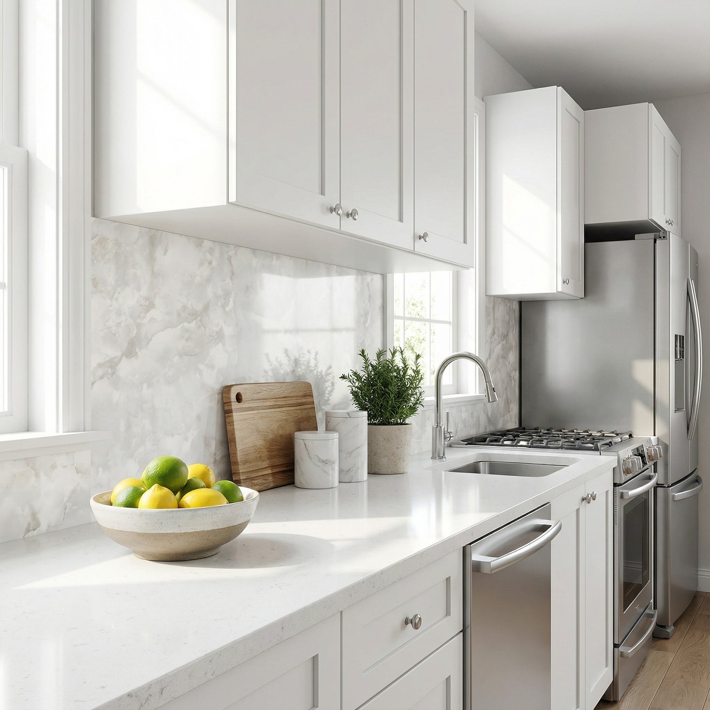 Kitchen backsplash foil Glossy Marble