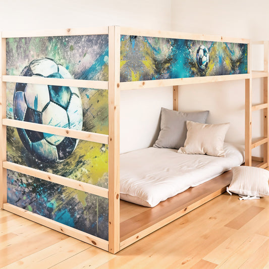 Bettaufkleber Set für IKEA Kura - Fußball Watercolor