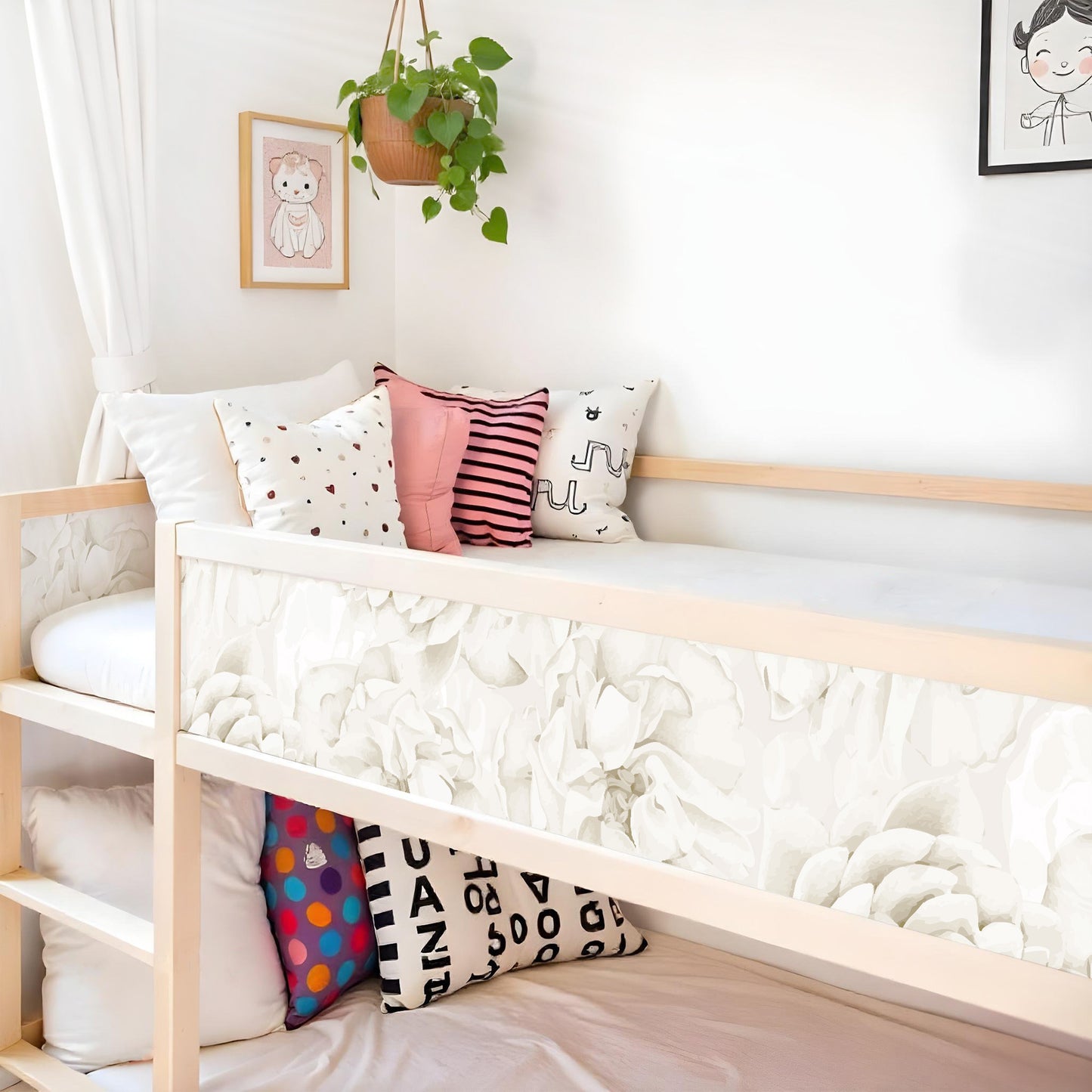 Bettaufkleber Set für IKEA Kura - Blush Flowers