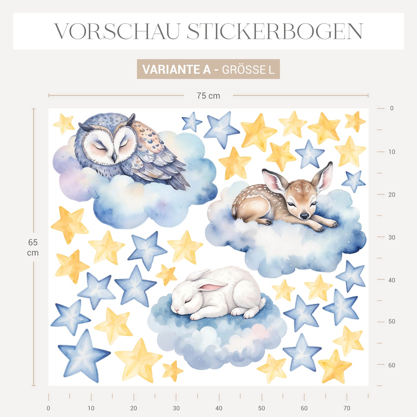 Wandsticker Wolken Tiere