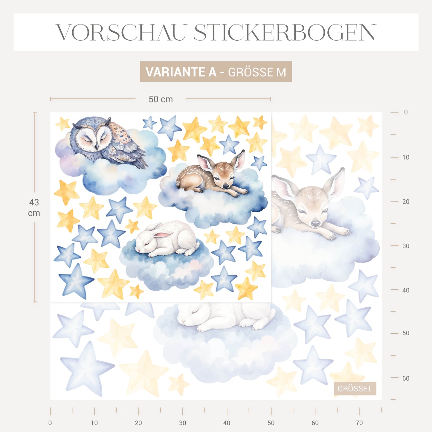 Wandsticker Wolken Tiere