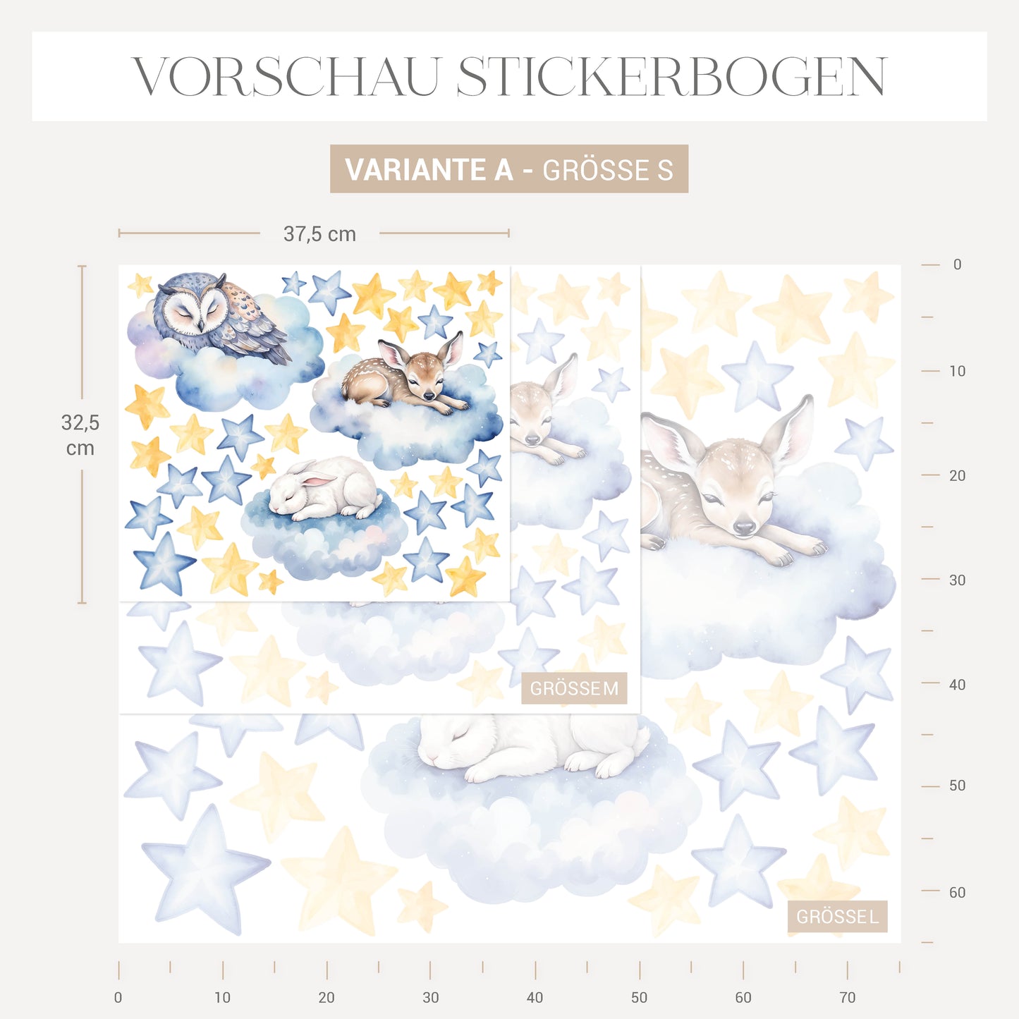 Wandsticker Wolken Tiere