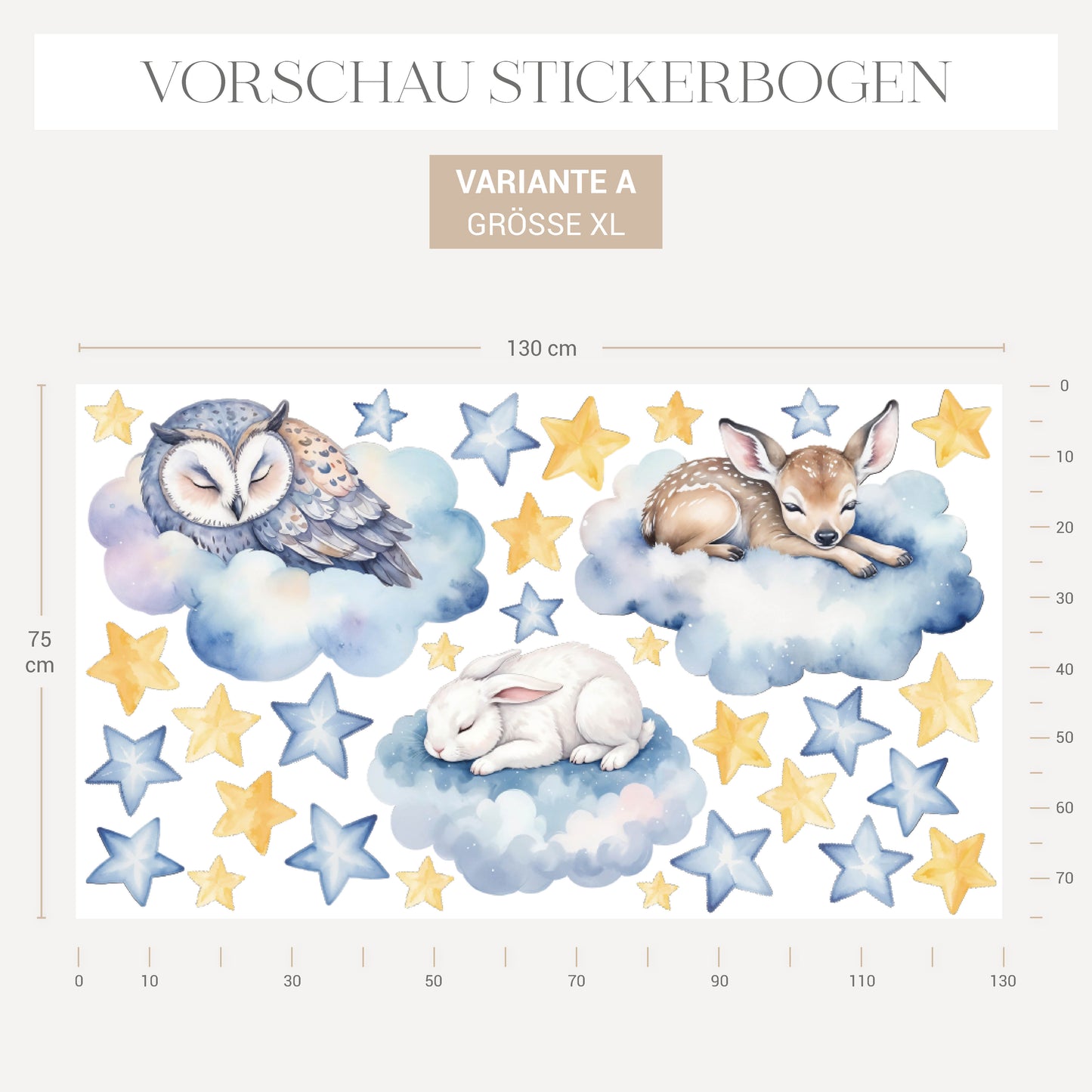 Wandsticker Wolken Tiere