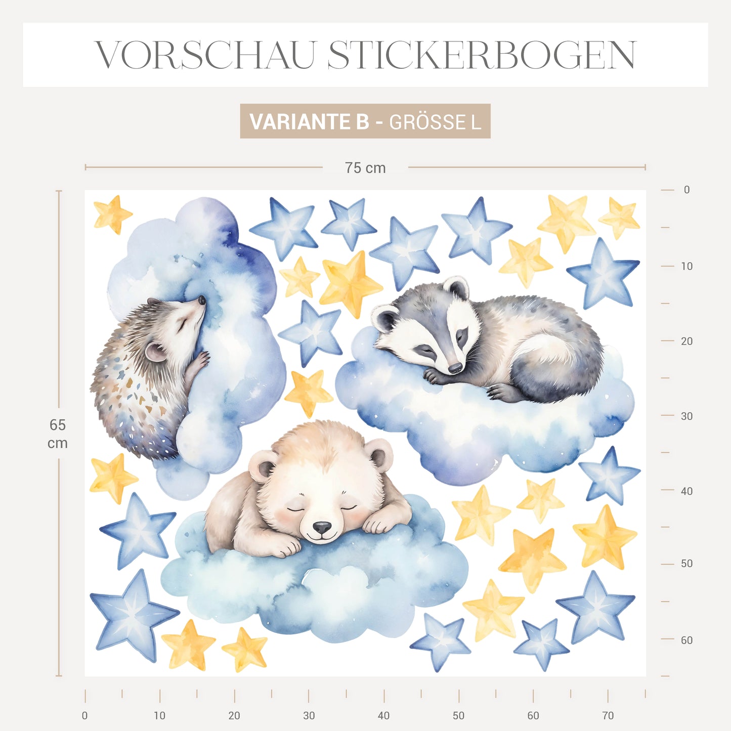 Wandsticker Wolken Tiere