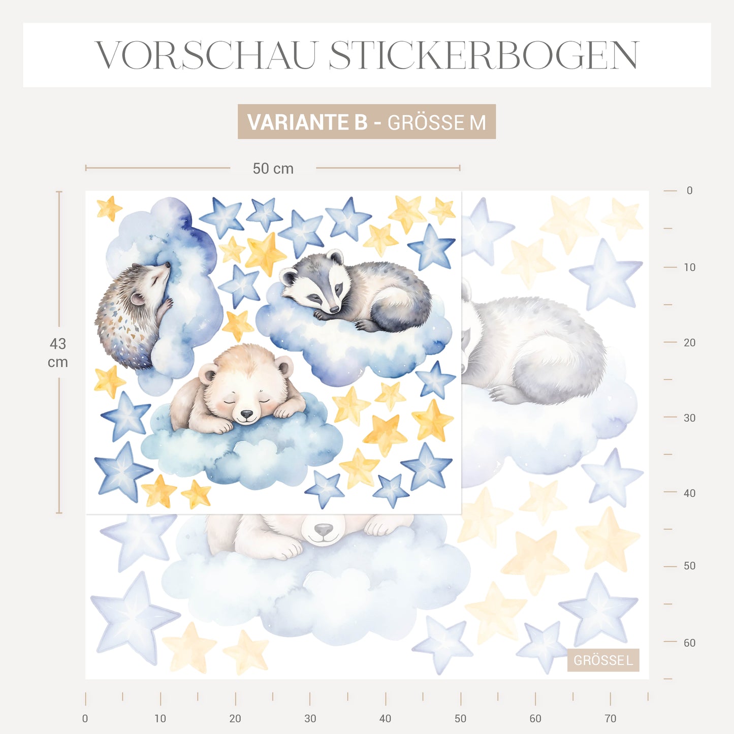 Wandsticker Wolken Tiere