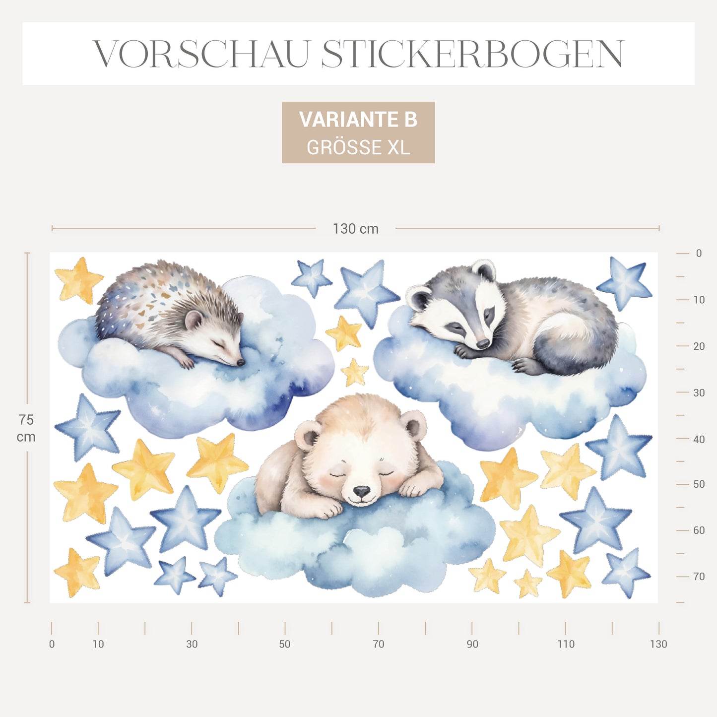 Wandsticker Wolken Tiere