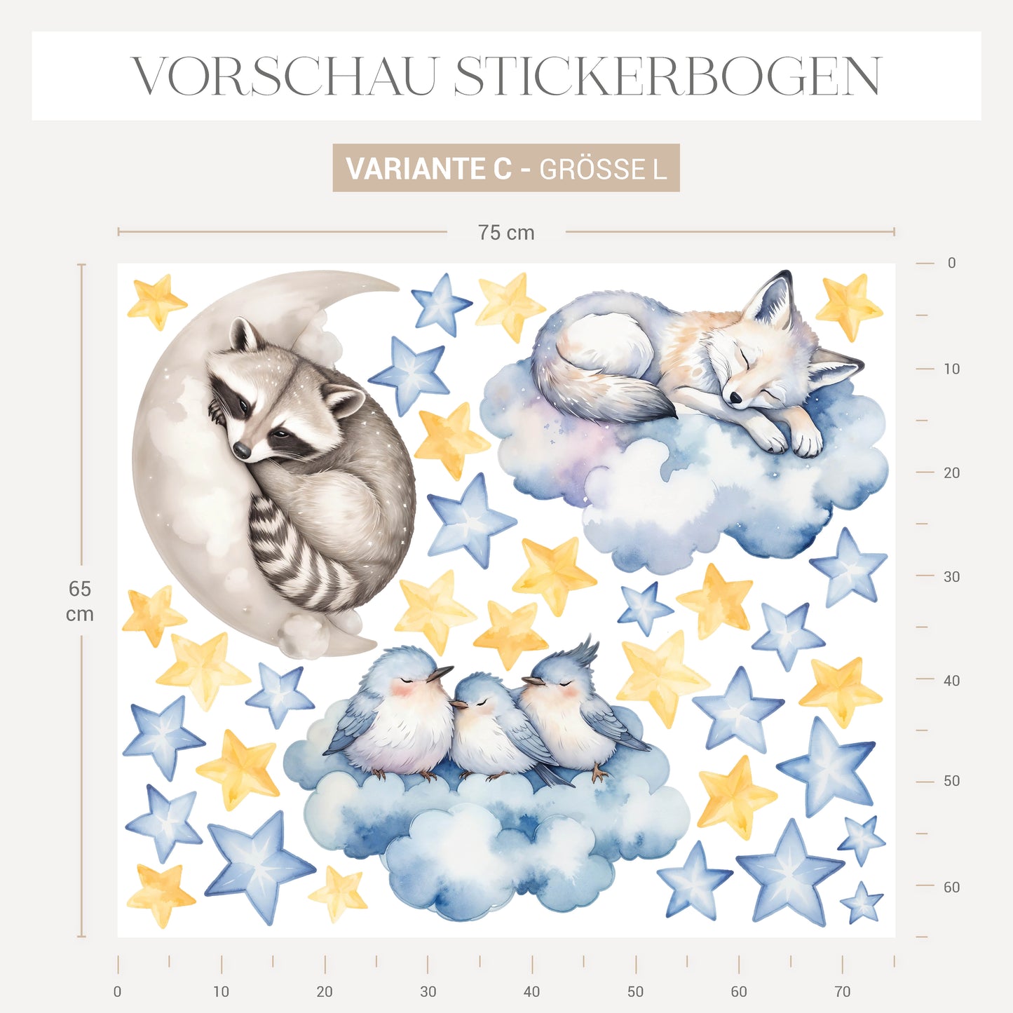 Wandsticker Wolken Tiere