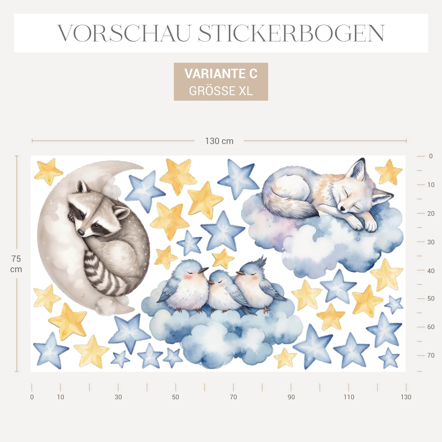 Wandsticker Wolken Tiere