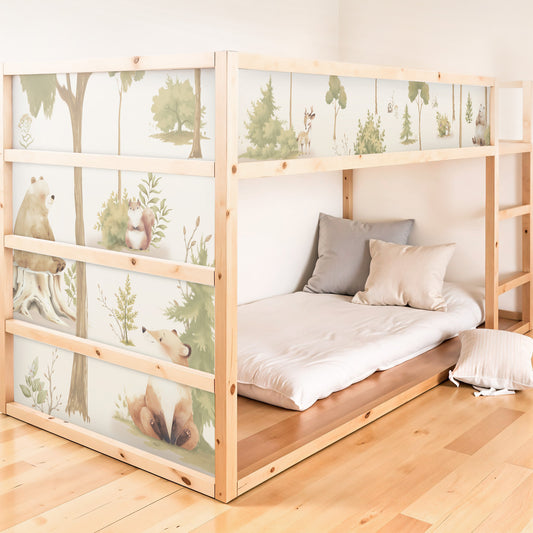 Bettaufkleber Set für IKEA Kura - Waldfreunde
