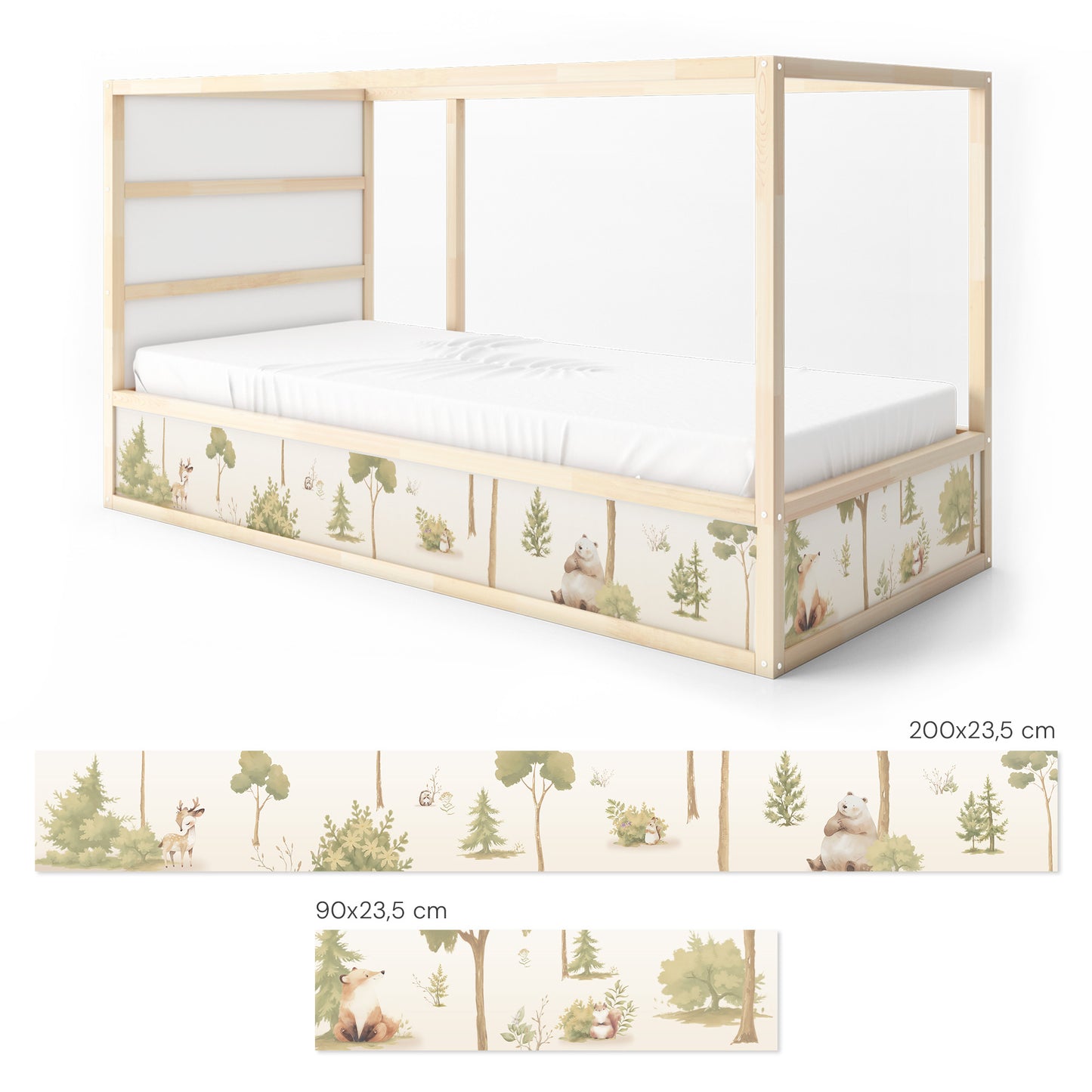 Bettaufkleber Set für IKEA Kura - Waldfreunde