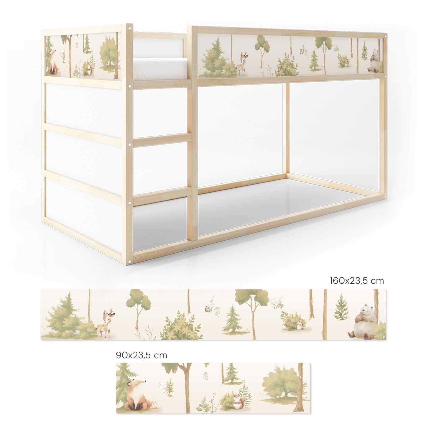 Bettaufkleber Set für IKEA Kura - Waldfreunde