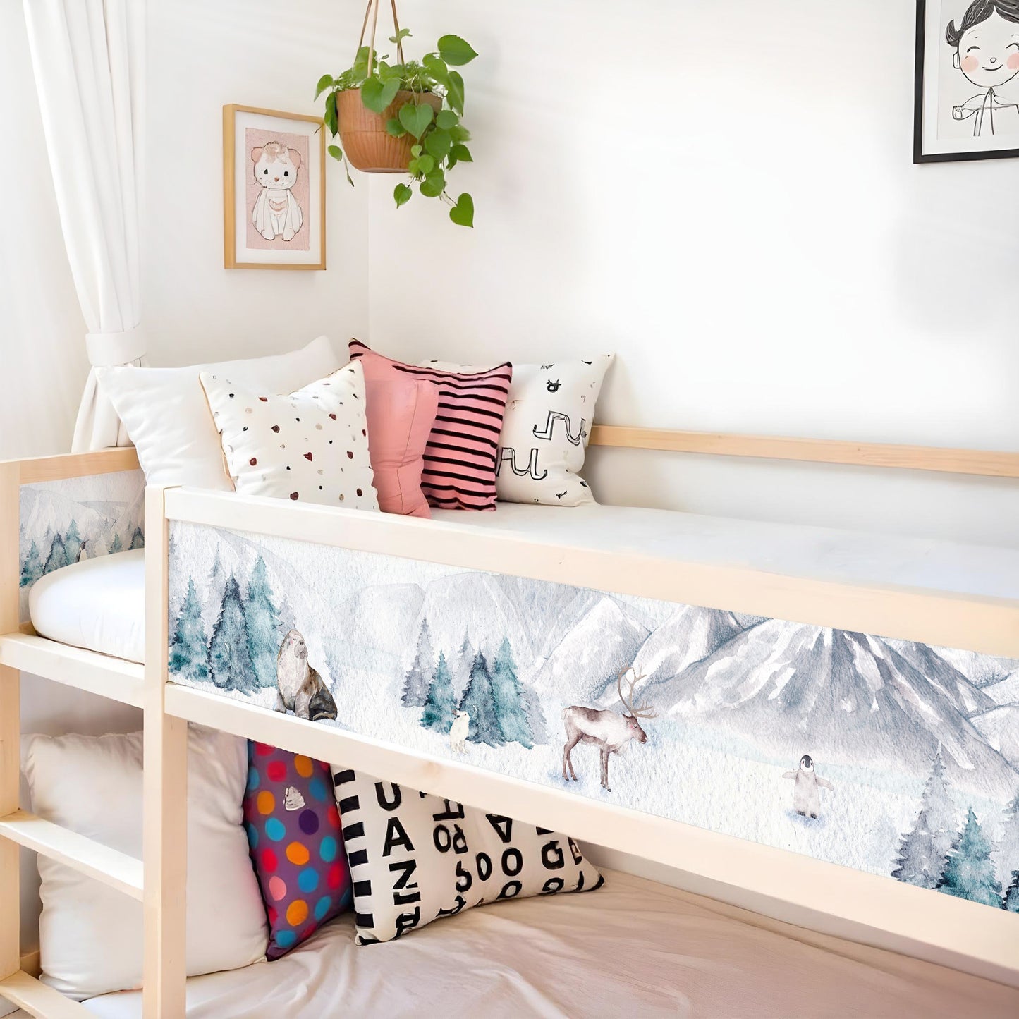 Bettaufkleber Set für IKEA Kura - Arktis Tiere