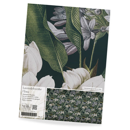 Pattern photo wallpaper lavender white flora