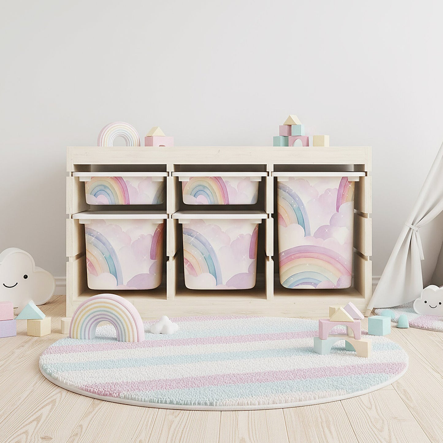 Möbelfolie für IKEA Trofast - Regenbögen Schimmer