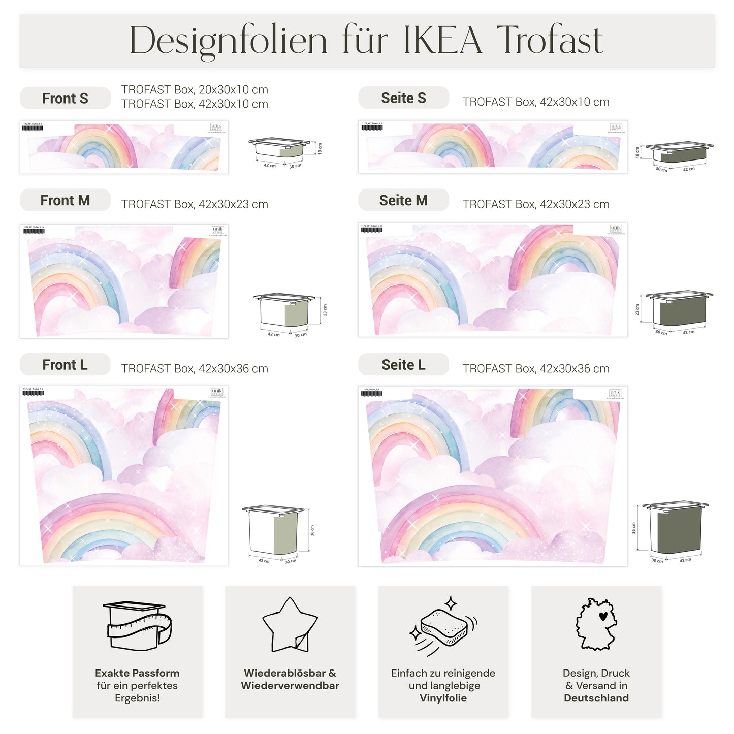Möbelfolie für IKEA Trofast - Regenbögen Schimmer