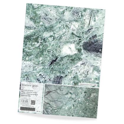Muster Fototapete Mar­mor grün
