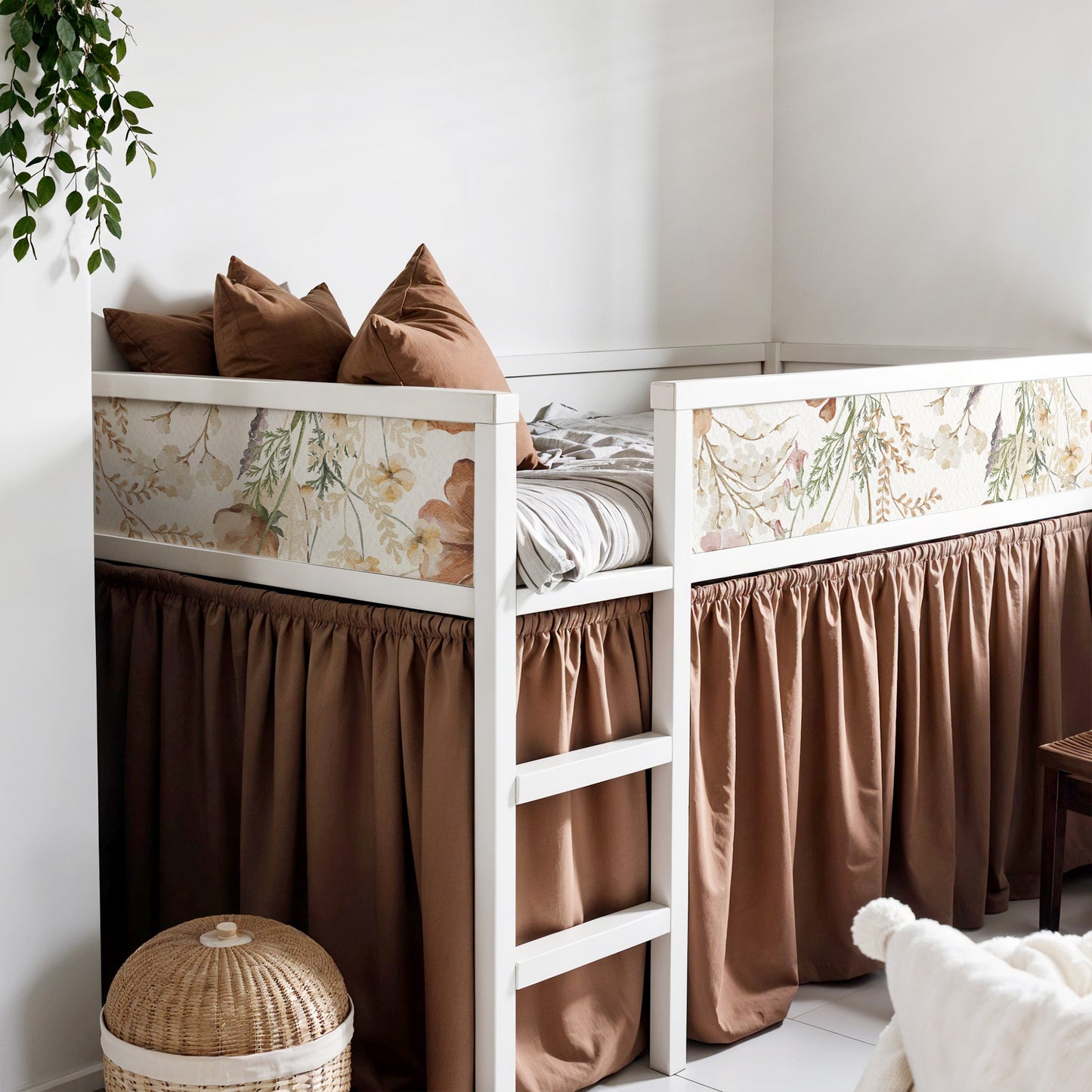 Bettaufkleber Set für IKEA Kura - Vintage Flower Border