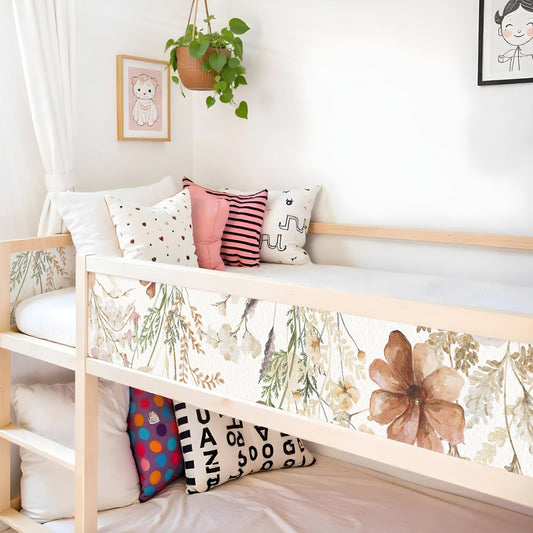Bettaufkleber Set für IKEA Kura - Vintage Flower Border
