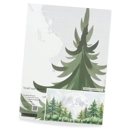 Muster Kinder­tapete Wald mit Mond