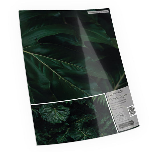 Motif de papier aluminium pour cuisine, tropiques sombres