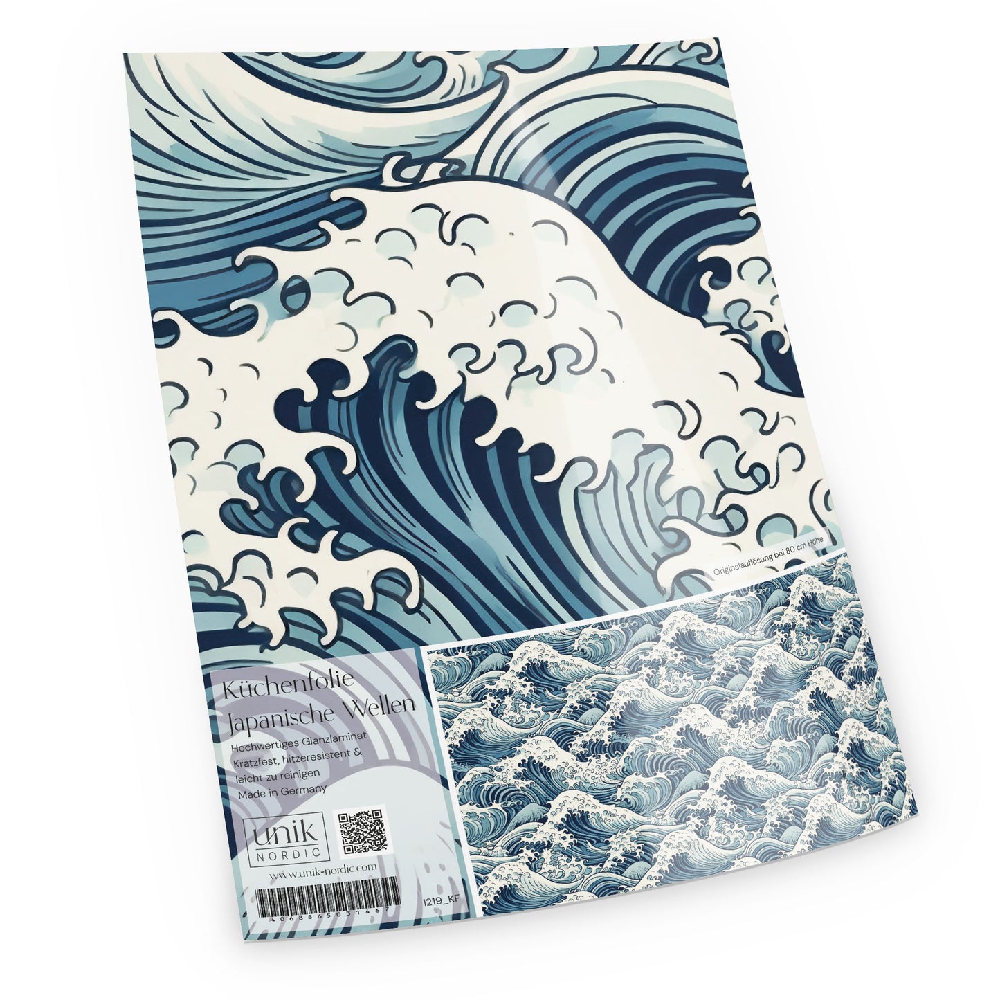 Motif de papier aluminium pour cuisine, vagues japonaises
