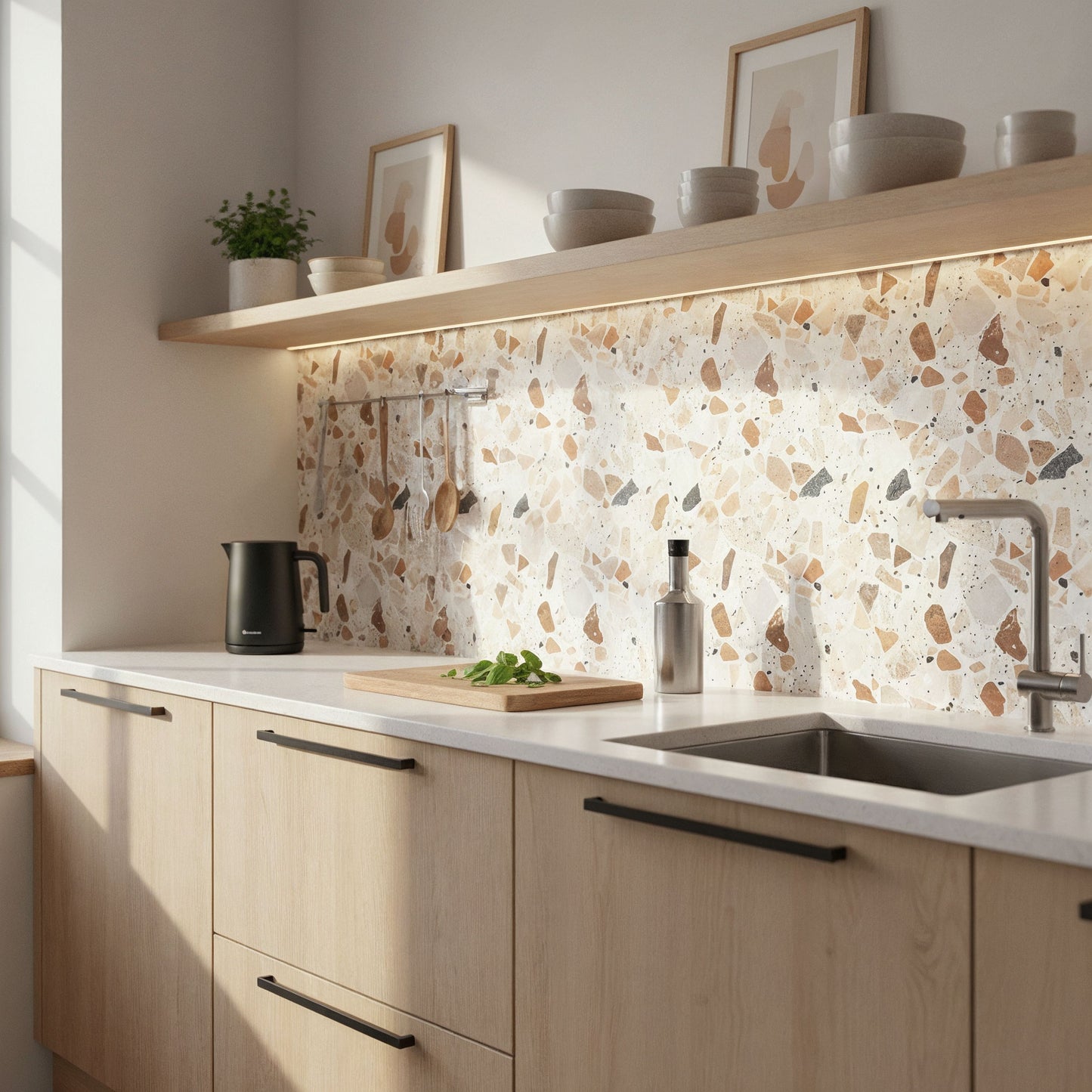 Papier aluminium pour cuisine en terrazzo