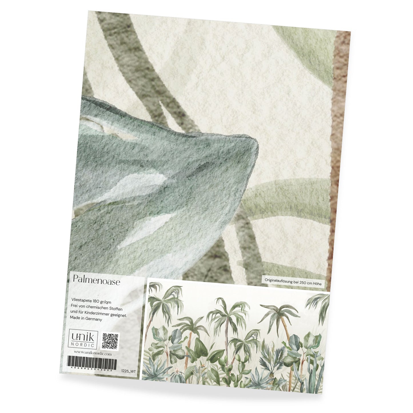 Motif de papier peint pour enfants Oasis de palmiers