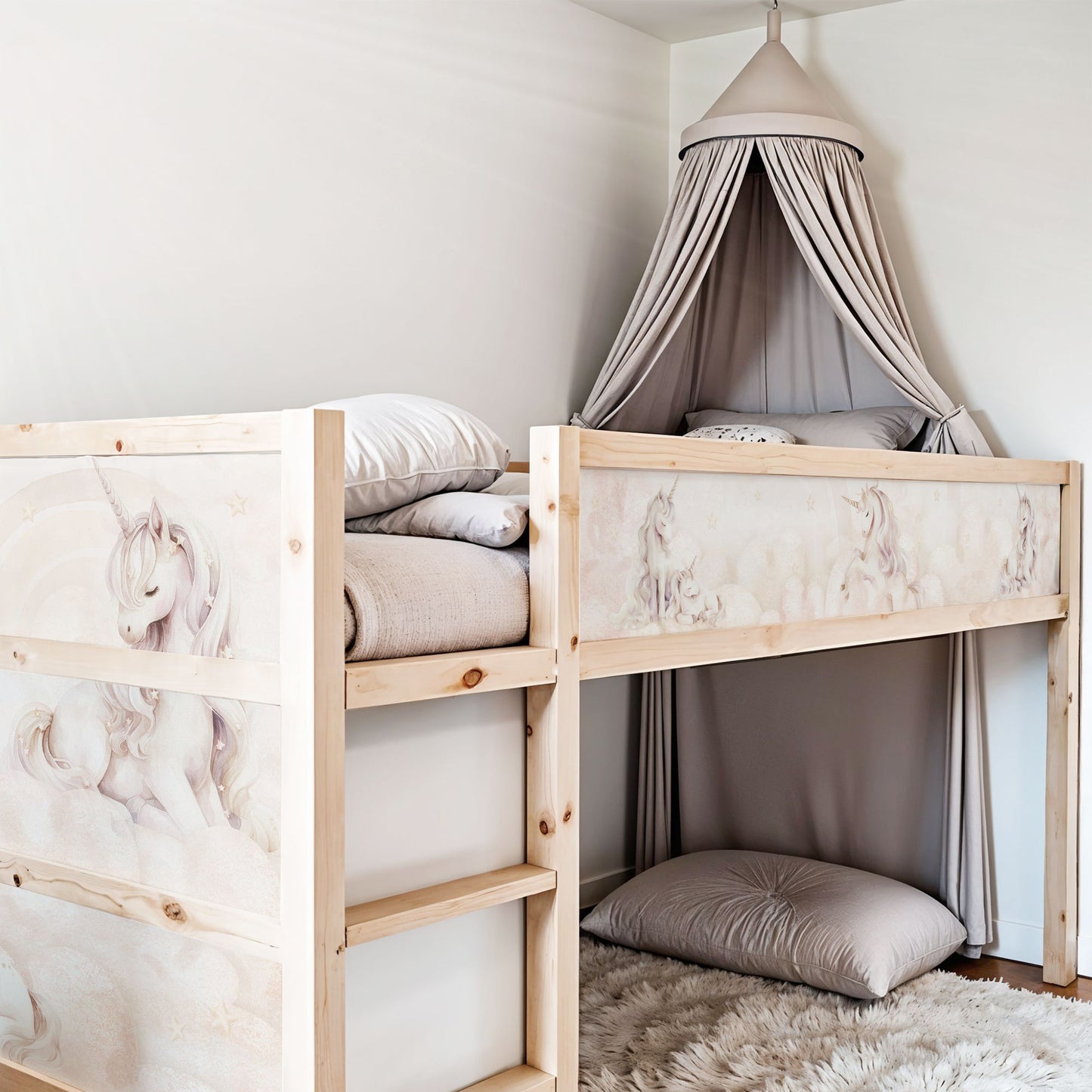 Bettaufkleber Set für IKEA Kura - Traumhafte Einhornwelt