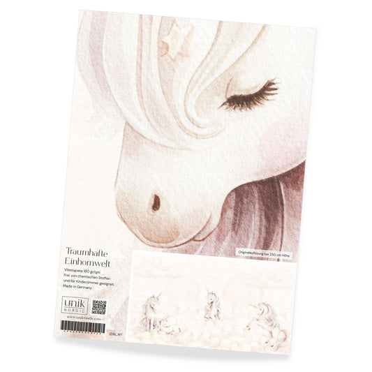 Muster Kindertapete Traumhafte Einhornwelt