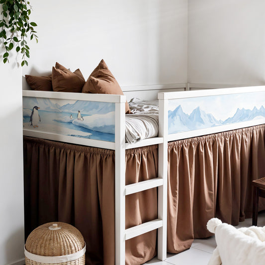 Bettaufkleber Set für IKEA Kura - Pinguine Antarktis Schnee